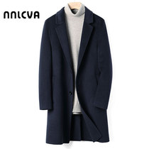 New double-sided cashmere coat mens length youth slim winter thick wool trench coat mens clothing