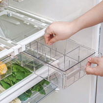 PET refrigerator drawer storage box without Grid 4-8 grid food organizer transparent rectangular storage box