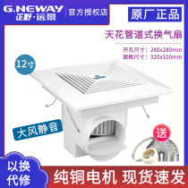 Zhengye exhaust fan 12 inch ceiling pipe kitchen toilet ceiling type silent exhaust fan BPT15-23C