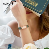 (Gift leather strap) abart Aegean watches women square small green table minimalist Temperament Small Square Table