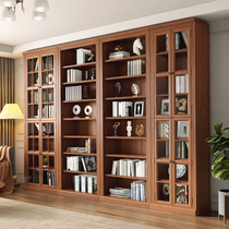 Solimu American bookcase with glass door dust shelf display cabinet container bookcase full wall shelf