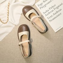 French single shoes womens 2021 summer new wild round head shallow mouth Mary Jane shoes loafers Japanese JK uniform shoes