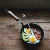 Touch-made one-person small frying pan hand-wrought wrought iron coated non-stick non-stick food egg breakfast spatula