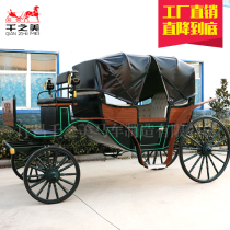 Eurostyle Luxury Sightseeing Carriage Double Punt Double Row Touring Carriage Ink Green Aluminum Plastic Plate Trim Upscale Craft Carriage