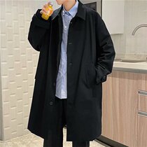 Windbreaker Men Spring and Autumn Slim Japanese Long Korean German Coat Mens 2021 New Size Mens Coat