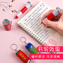 Pop Can Drink Flex Blue Ballpoint Pen Cute Creativity Korea Mini Pocket Pen Short With Carry-on Student Prize Creative Reward Portable Pen Children Kindergarten Atomic Pen