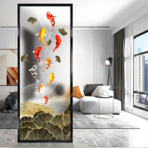 Modern simple art glass partition light luxury abstract painting living room bedroom seat screen background wall porch nine fish picture