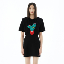 UOOYAA Uma Summer 2022 New Playful Cactus Broad Shoulders Backless Sports Dress