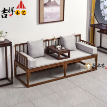Chinese style Bed Hu Peach Color White Waxy Wood Trio Position Sofa Solid Wood Bed room Living room Small family style Villa Gui