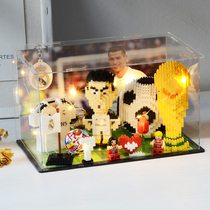 Messi Ronaldo Neymar Raul Yu box Hui Building blocks J football model Hand-made souvenir Valentines Day Birthday gift