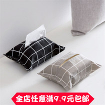 Cotton and linen tissue set tissue bag paper pumping bag cloth art car pumping paper bag tissue box pumping paper box tissue bag