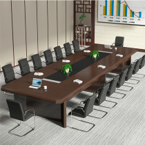 Conference table long table walnut color simple modern rectangular training table conference room table and chair combination office furniture