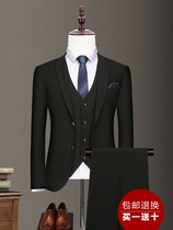 Fat big size suit men suit three-piece suit suit Professional Business interview formal dress slim wedding groom dress