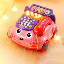 Childrens toy telephone simulation landline girl baby puzzle early education baby music mobile phone can bite boy Small