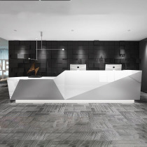 Office front desk white painted front desk curved reception desk cashier counter reception hall creative bar
