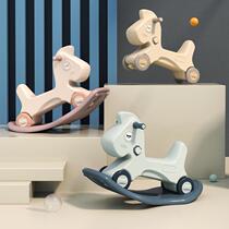 Rocking Horse Home Childrens Trojan Dual-purpose Baby Rocking Chair Baby Rocking Chair Multi-function Slip Car Rocking Horse