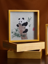 Shu Brocade Shu Embroidered Panda Swing Piece Photo Frame China Wind Featured Shu Jin Handicraft Embroidery Pendulum souvenirs to send the old outside