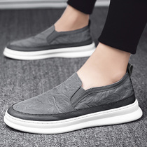 Mens shoes 2021 summer new breathable ice silk old Beijing cloth shoes mens pedal quick-drying lazy canvas board shoes men