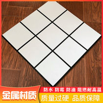  White plaid metal aluminum-plastic board Mosaic wall stickers Self-adhesive bathroom waterproof kitchen oil-proof flame retardant high temperature resistance