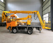 Telescopic lift aerial work vehicle diesel engine battery lift platform mobile vehicle climbing