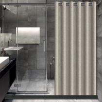 Large hole bathroom waterproof shower curtain set free hole mold-proof magnetic Japanese toilet shower curtain Shower curtain thickened