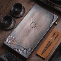 Ceramic tea tray household modern minimalist ceramic water storage and drainage dual use tea table dry bubble tray small tea tea tray