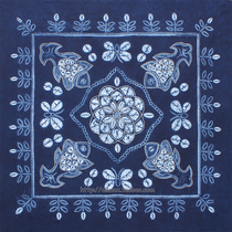 1 5 m Dali Bai handmade tie-dyed square tablecloth table DIY dress fabric auspicious fish pattern