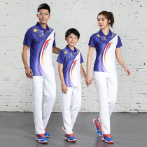 Group purchase custom summer broadcast gymnastics sportswear suit Mens and womens badminton workshop exercise training competition special team uniform