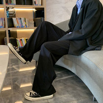 Gangfeng dug suit pants men Korean trend ins high street wide leg Sports straight loose trousers dk uniform