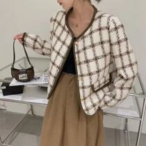 9 25 Early Autumn Winter full wool woolen tweed little fragrance coat No. 3 6158