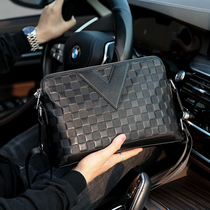 Genuine leather mens single shoulder bag 2022 new trendy business casual cow leather male bag inclined satchel with soft leather double backpack