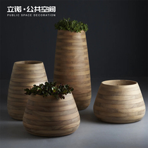 Nordic light luxury simple green plant decoration glass fiber reinforced plastic flower pot shopping mall Villa indoor and outdoor floor flower pot ornaments