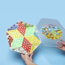 Checkers adult childrens puzzle elementary school students playing beads large glass ball beads plastic old style 80 after flying chess