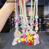 Childrens luminous necklace bracelet set Princess jewelry baby cartoon cute accessories girl birthday gift toy