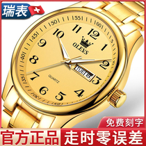 Swiss certified brand watch mens mechanical watch fully automatic waterproof digital dial in elderly couple womens famous watch