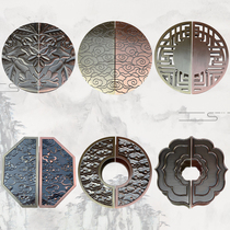 New Chinese door handle door handle semi-circular antique bronze folio glass door wooden door handle custom hotel