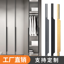 Long handle modern simple light luxury gold cabinet door handle black aluminum thumb wardrobe door handle