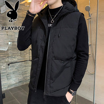 Playboy vest men wear spring and autumn casual large size waistcoat early autumn hooded cotton jacket jacket