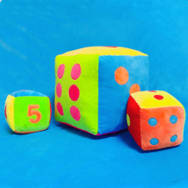 Creative fabric Digital Circle sponge big color dice pillow swing child kindergarten teaching tool plush toy sieve