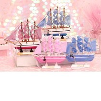 Desk decoration small ornaments sailing boat model girl heart learning table cute Net Red birthday gift room decorations