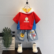 Ottman clothes boy summer suit 2022 new children trendy boy baby thin short sleeves Two sets