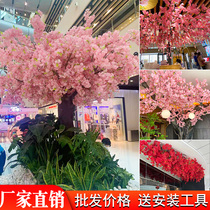 Simulation Cherry Blossom Branches Wedding pears Peach Blossom Trees Plastic Fake Flowers vines Decorative Ceiling Silk Flowers Indoor Living Room Landing