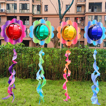 Flower-shaped colorful pearlescent three-dimensional wind turn kindergarten classroom corridor childrens room decoration hanging lantern-shaped hanging ornaments