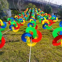 Outdoor rotating decoration colorful windmill kindergarten hanging real estate park plastic finished sunscreen Windmill