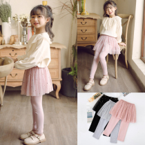 Girl Pants Skirt Fake two Bottoms Pants Children Spring Autumn Pants Baby Skirt Pants Pure Cotton Outwear Long Pants Girl dress