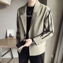 Small suit mens ruffian handsome autumn single suit jacket khaki high sense mens casual Korean version of slim coat