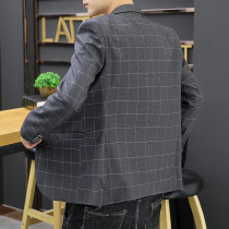 Small suit mens slim coat spring and autumn Korean trend English style plaid suit casual handsome single West Coat