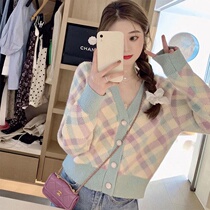 Fashion knitted cardigan short coat spring and autumn women's 2021 new coat women's foreign style sweater loose outer wear
