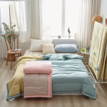 Spring Autumn Season Air Conditioning Quilted By Thin Cotton Summer Single Biathlon Quilt Core All Season Universal Soybean Fiber Antibacterial Summer Cool Quilt