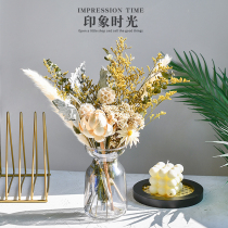 High-grade dried flowers real bouquets of stars sunflower diy material Reed light luxury living room decoration ins ornaments